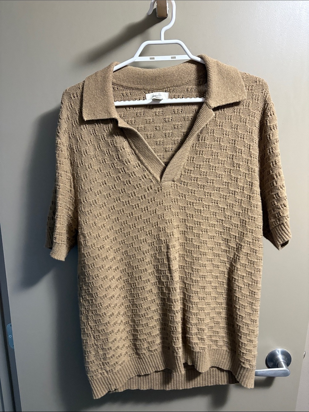 RW&CO. Men's Knit Polo in Tan